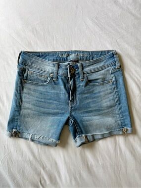 American Eagle Outfitters Midi Denim Cutoff Shorts